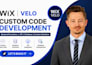 develop wix velo custom code backend functions API setup wix website development